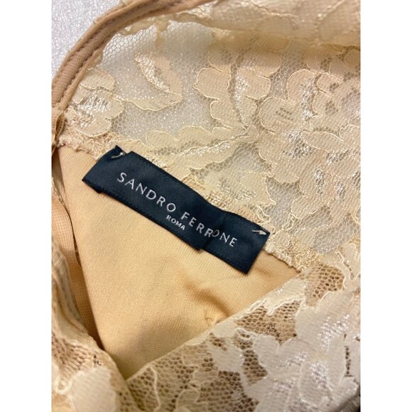 Sandro Ferrone collared lace panel dress Size 42 US 4 6 - Picture 4 of 6